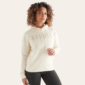 Nobull Hoodie Women L Ivory Performance Training Fitness Gym CrossFit Pullover